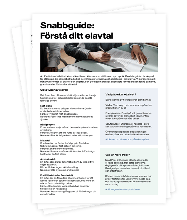 Snabbguide: Förstå ditt elavtal