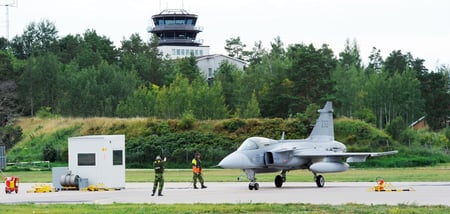 Saab Gripen på F16 Uppsala.